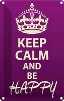 Blechschild 30X20 Cm Keep Calm And Be Happy Yoga Deko Geschenk Metall Schild