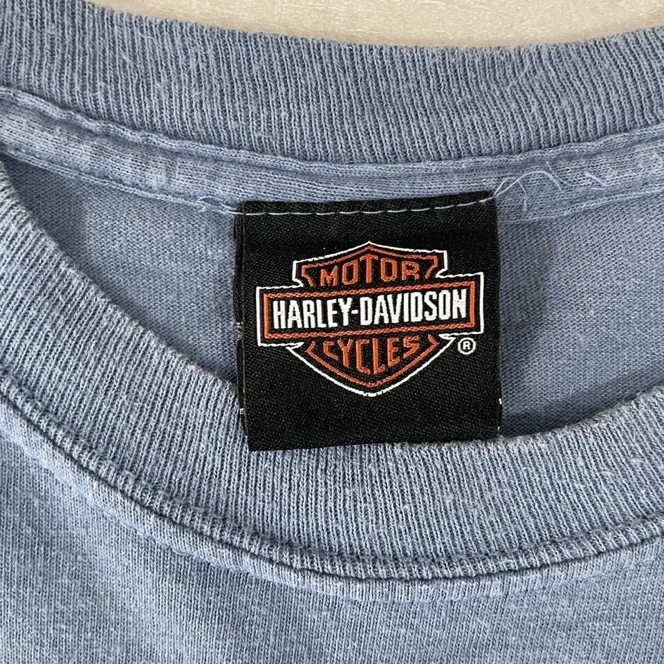 Camiseta de manga larga con estampado de manga larga Harley Davidson azul... - Imagen 4 de 4