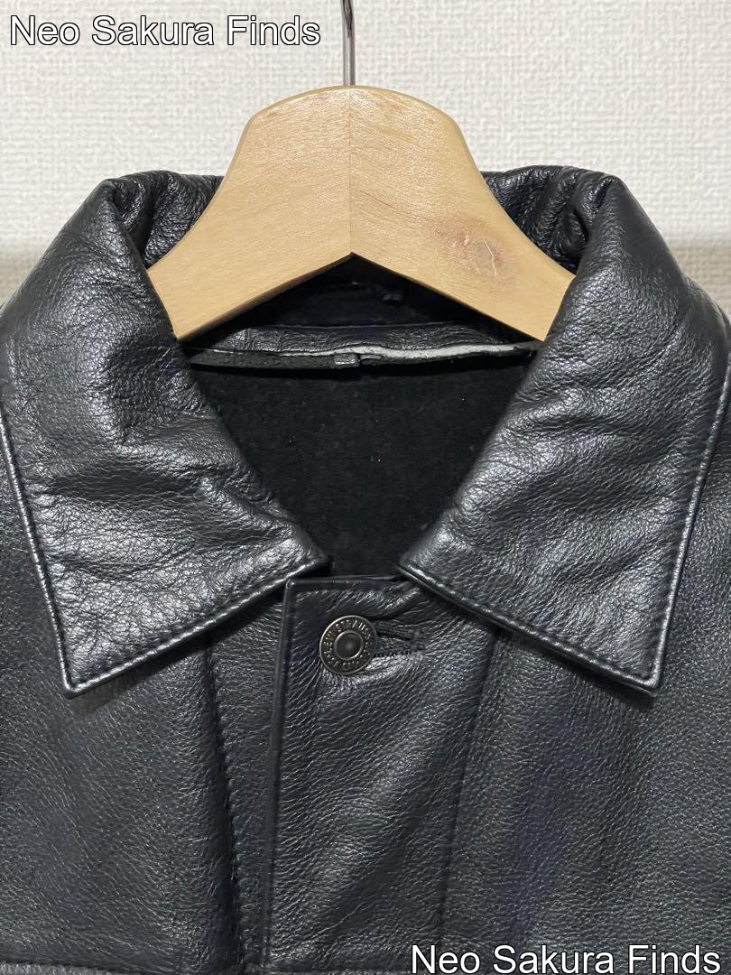 Authentic Levi's black leather jacket cowhide 3rd… - image 10