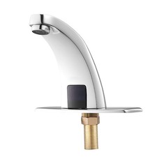 Touchless Motion Sensor Bathroom Faucet Chrome Hot/Cold Commercial Lavatory