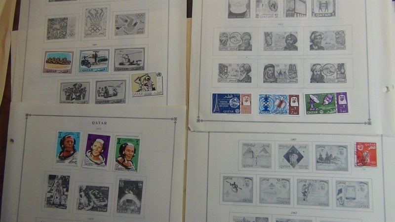 Stampsweis Qatar stamp collection on Scott Intl pages est 79 or so stamps