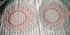 (2) Vintage Anchor Hocking Pink "Block Optic" 8" Plates