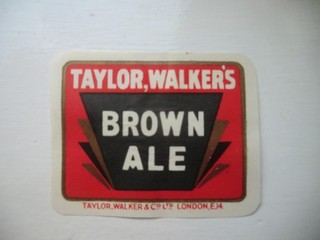 TAYLOR WALKER LONDON BROWN ALE BREWERY BEER BOTTLE LABEL