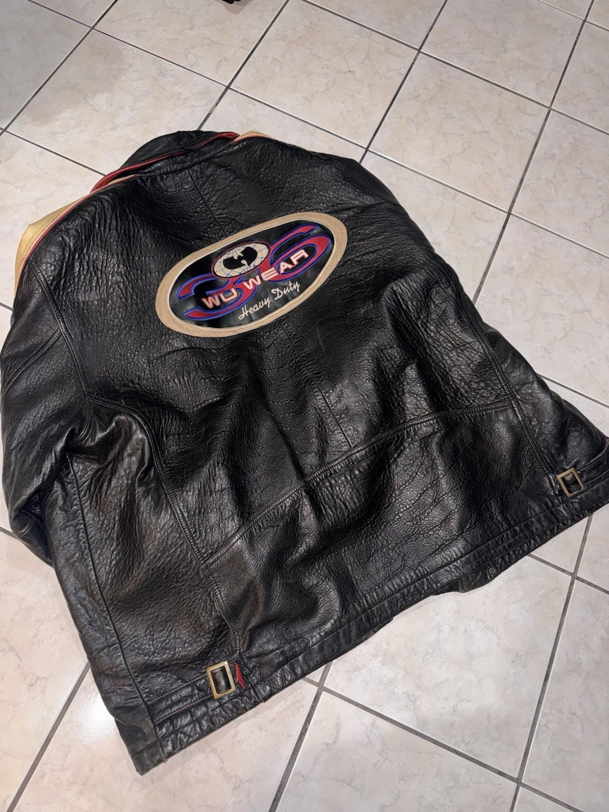 Wu Wear 36 Men’s 4XL Leather Jacket Black Quilted Lined Zip/Snap Pockets - product detail image 10
