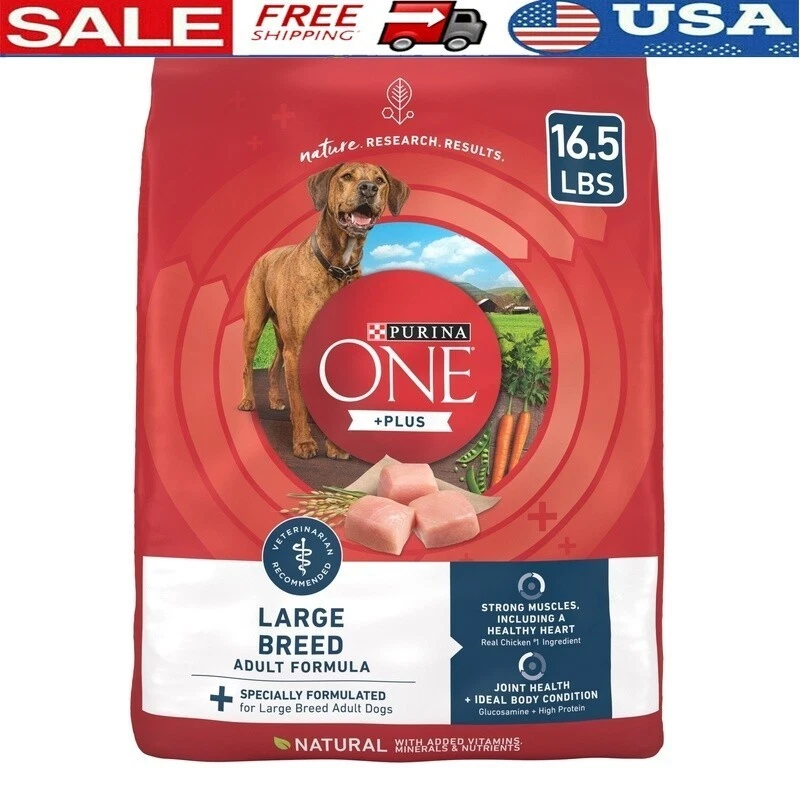 High Protein Dry Dog Food Large Breed Real Chicken Kibble Adult Dogs 16.5 lb New