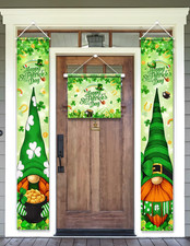 St.Patrick  S Day Porch Sign,Gnome Happy St.Patrick Day Party Decorations,3Pcs Gn