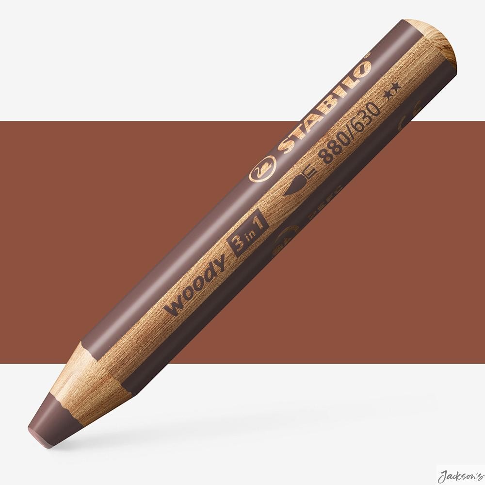 Stabilo Woody 3-in-1 Coloured Pencil PEFC Wood Brown Drawing And Craft