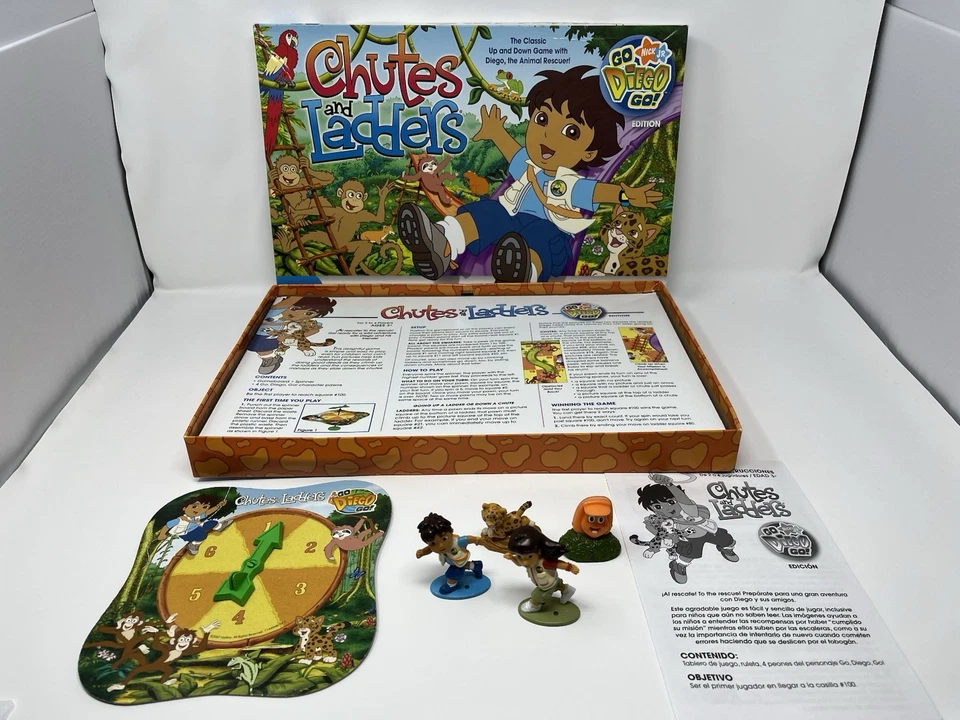 Chutes and Ladders Nick Jr. Go Diego Go! Edition 2007 Complete Board Game - Image 3 of 4