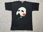 VINTAGE Das Phantom der Oper Shirt Herren Large schwarz Maske Rose Musical 90er