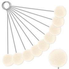 10 Pack Wool Daubers Ball Brush with Metal Handle   Leather Dye Applicator Tool