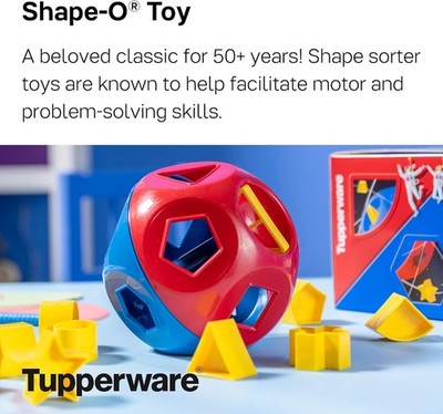 TUPPERWARE Shape-O Ball Kids Baby Hand Eye Coordination Learning Toy BPA-Free
