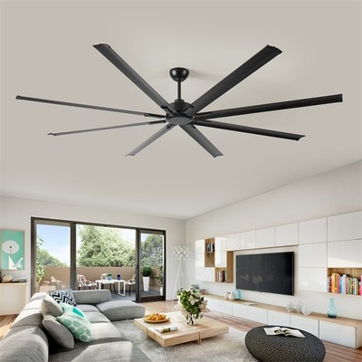 96'' Industrial Ceiling Fan DC Motor w/8 Reversible Blades,6-Speed Remote Control