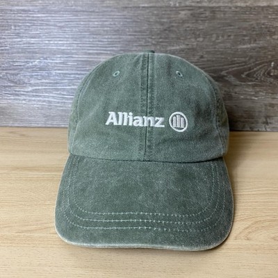 Allianz Hat Cap Strap Back Green Canvas Embroidered Adams Promo Mens Classic