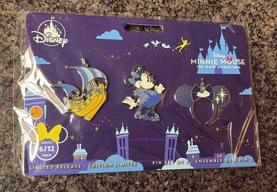 Disney Peter Pan's Flight 2020 The Main Attraction 3 Pin Set Minnie Ship Ears