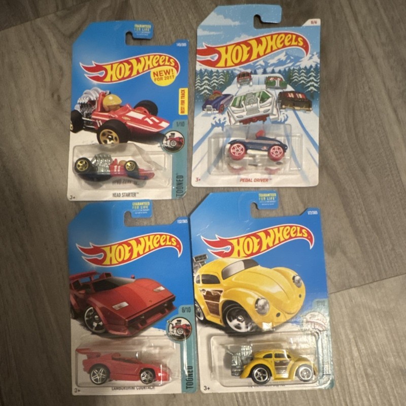 Hot Wheels Tooned Lot of 4 1:64 Diecast Unopened Head Starter Countach VW