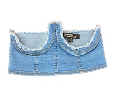 Celebrity Fashion by HERA COLLECTION Denim Strapless Boned Bustier Corset Top S