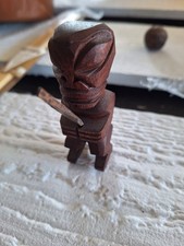 hand carved wood tiki statue