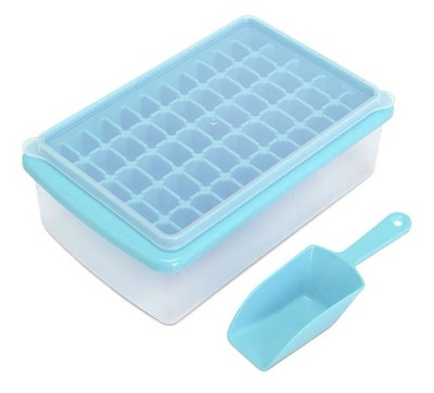 Ice Cube Tray With Lid Bin & Scoop ,55 Cubes Per Tray 3 Trays (See Description)