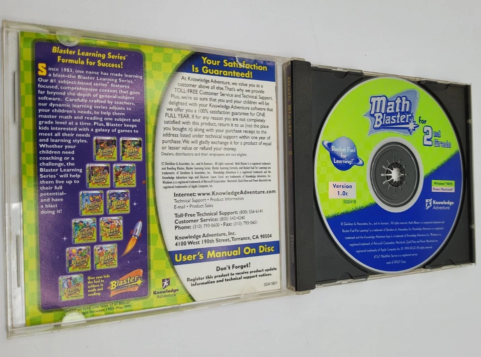 Math Blaster for 2nd Grade PC MAC CD-ROM 1999 Knowledge Adventure Educational - Image 3 of 4
