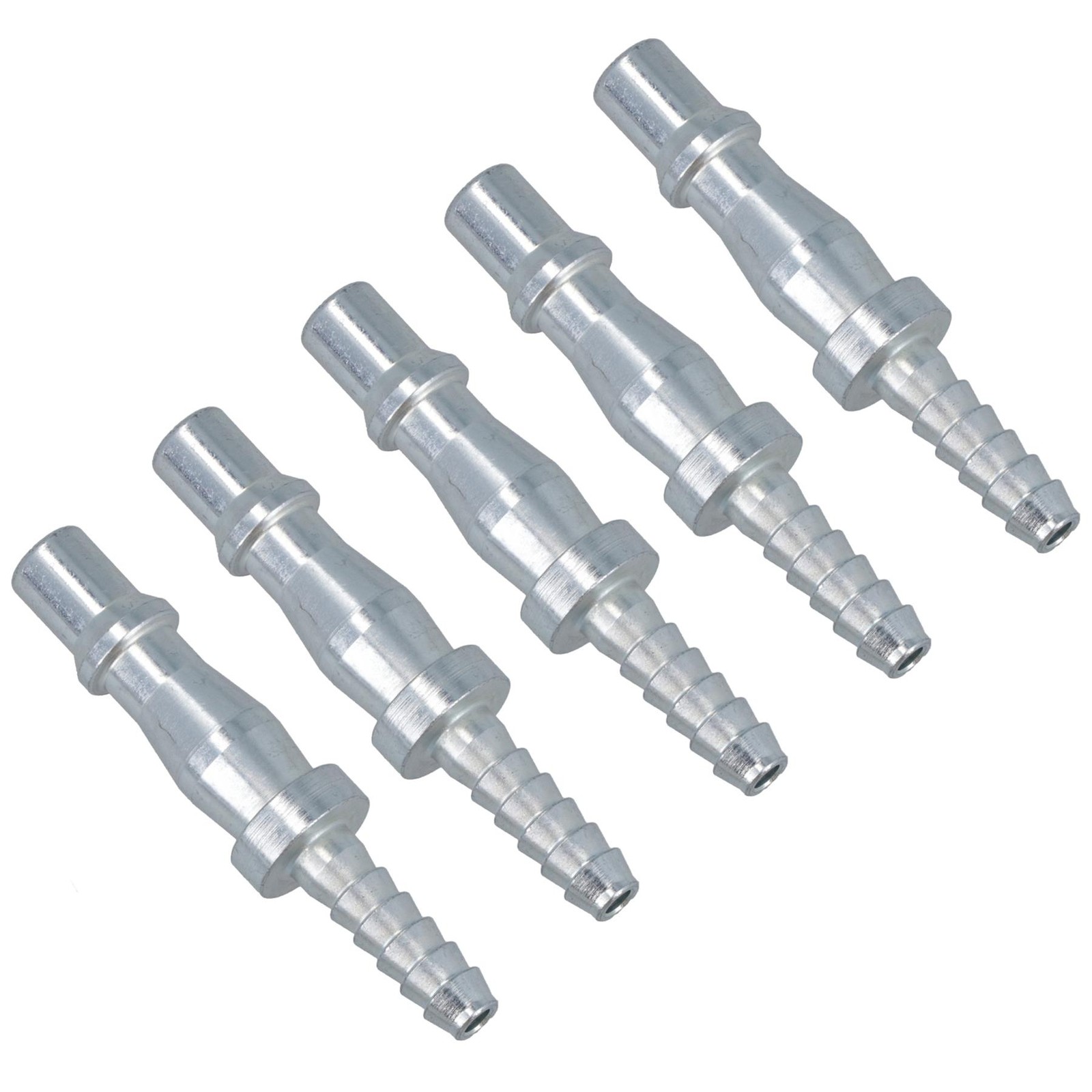 3/16in BSP (4.75mm) Air Hose Barb Tail with Male PCL Type Connector Fitting 5pc