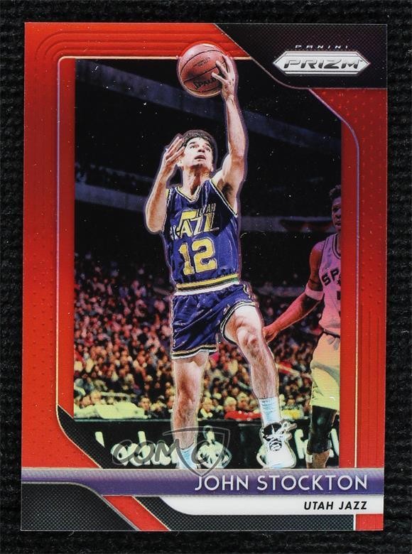 2018-19 Panini Prizm Red Prizm 249/299 John Stockton #185 HOF 00ur