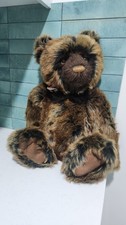 RARE GENUINE RETIRED 2013  CHARLIE BEARS  DALLINGER 56 CM WITH ORIGINAL COLLAR