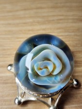 Hand turned Glass Marble 1.5 inch Silver fume...