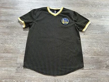Golden State Warriors NBA Unk Adult Medium Baseball Jersey Black Pinstripe #46