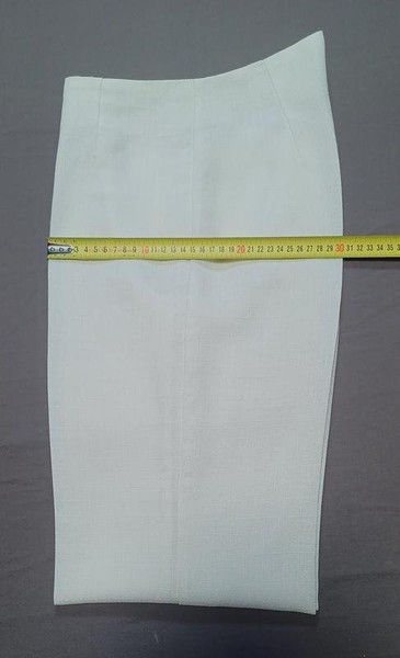 Women ZARA Trousers White Linen 34