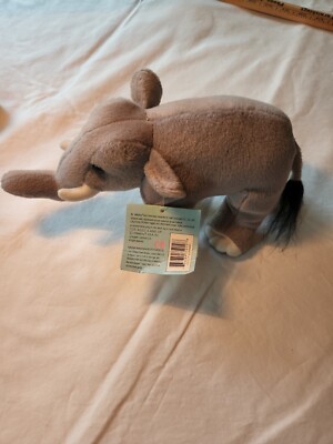 VTG Kelly Toy Jungle Friends Plush Stuffed Animal Elephant 5' Grey With Tag 1998