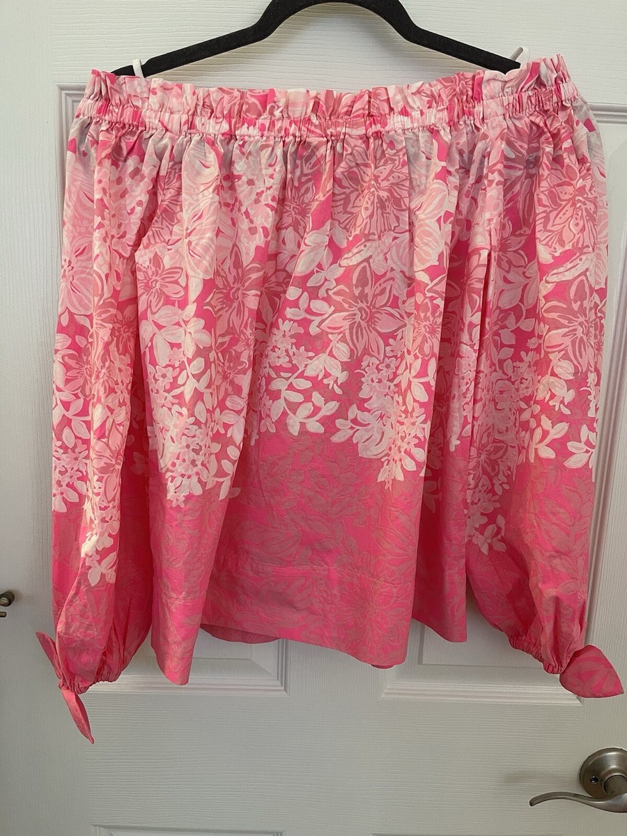 (取寄) リリー ピュリッツァー レディース ジャミーリン ロング スリーブ オフ Lilly Pulitzer women Jamielynn Long Sleeve Off Rousseau Pink Tulip To Tango JAMIELYNN OFF-THE-SHOULDER TOP - ROUSSEAU PINK TULIP TO