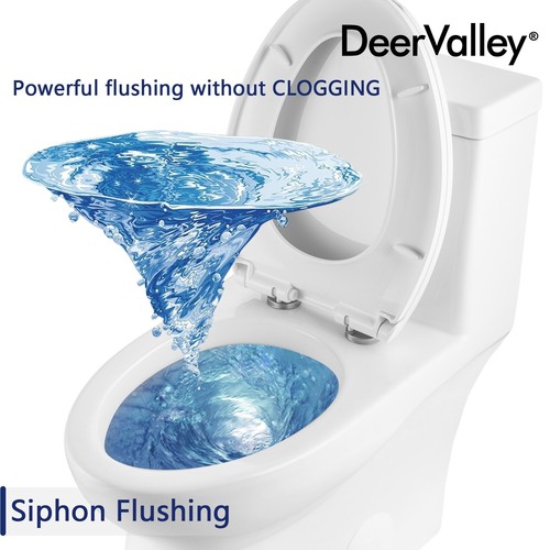 1-Piece 1.1/1.6GPF Dual Flush Elongated ADA Height Toilet w/ Gold Flush Button - Picture 15 of 20