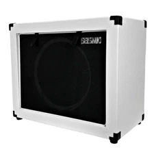 Seismic Contemporary Empty 12" Guitar Cabinet - White Tolex/Black Cloth Grill