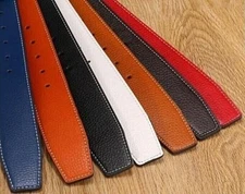 New Men's H Full Grain Leather Replacement Belt Straps - Over 10 Colors US Stock