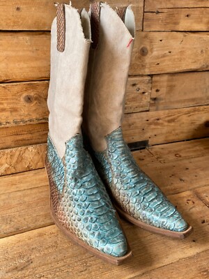 Roberto cavali western cowboys python  exotic, snake skin , colorful boots UK 7