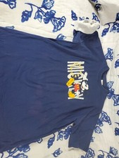 Vintage 90s Mickey mouse Design Made In USA Tshirt Navy Blue Mens XL Grey+