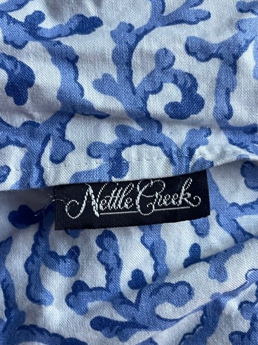 1 Vintage RARE *Nettle Creek Ruffle KING PILLOW SHAM BLUE Coral EXCELLENT! - Picture 6 of 7