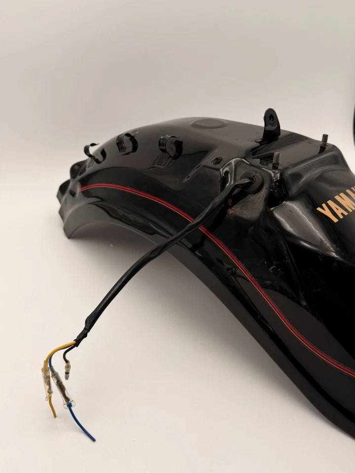 1988 Yamaha Virago 750 Rear Fender w/ Taillight – Black, OEM, Cut Wiring - Image 4 of 4