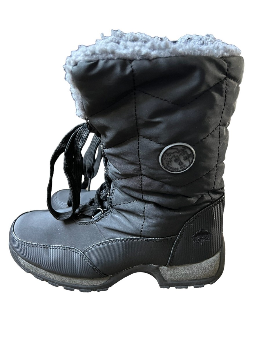 Fur Lined Women's Snow Boots Uk Size Totes Womens Zip Black