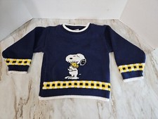 Vintage Peanuts Snoopy Sweater Knit Long Sleeve Youth Kids Size 3T