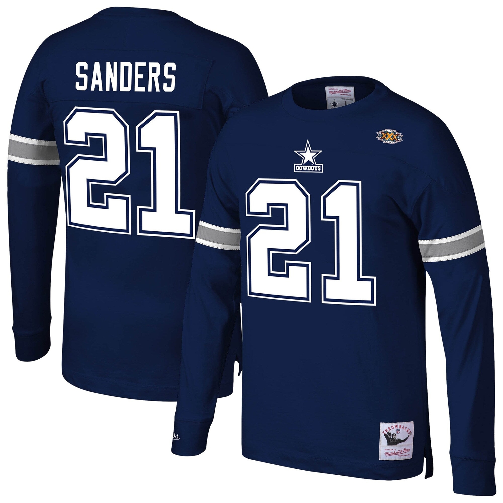 Мужская ФУТБОЛКА Mitchell - Ness NFL N-N LS COWBOYS 1996 от ДИОНА САНДЕРСА 18390₽