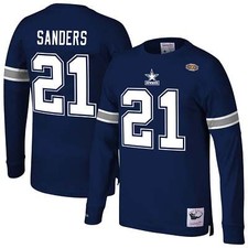 Mens Mitchell  Ness NFL N N LS TEE COWBOYS 1996 DEION SANDERS