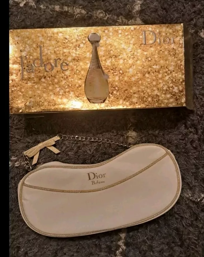 Sac et boite parfum Dior parfum fermeture éclair maquillage vintage fragrance bags accessoires