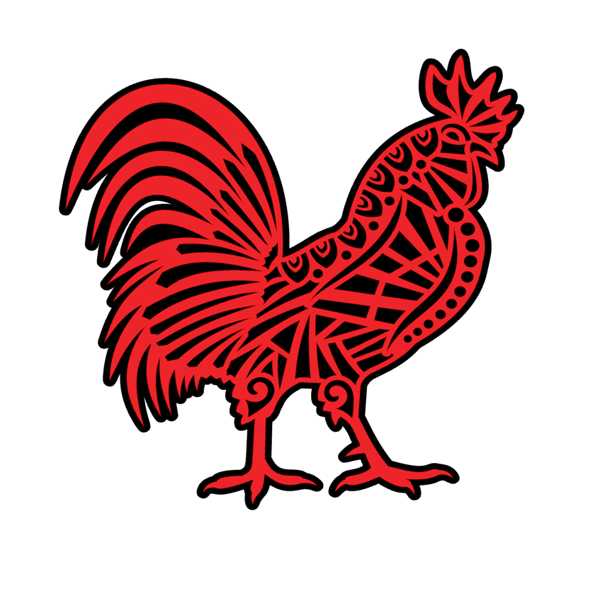Rooster Vinyl Decal Sticker Multicolor Choice a3620