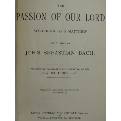 Bach J.S.Passion (St Matthew Gesang Piano