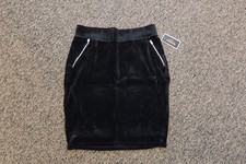 New Juicy Couture Black Label Velour Stretch Pencil Skirt - LARGE - Black