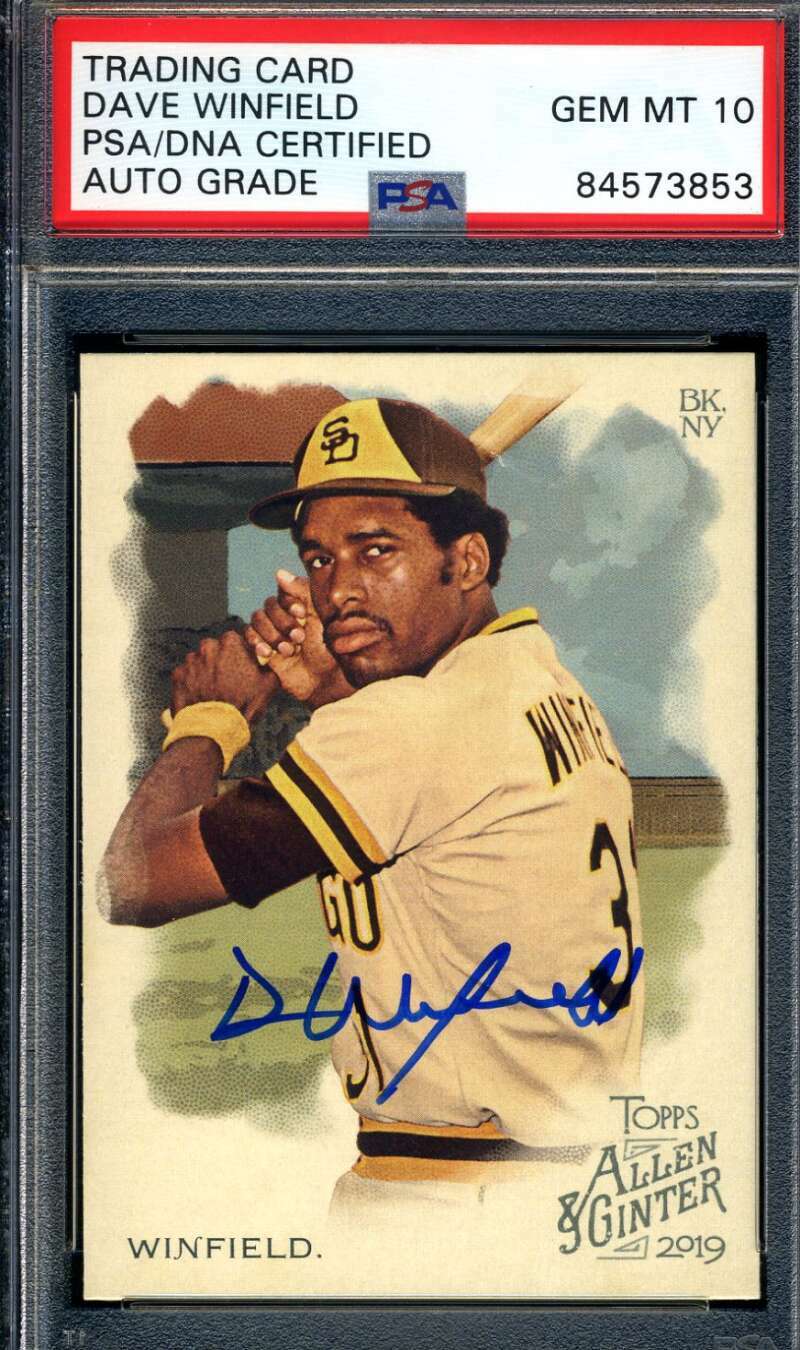 Dave Winfield Gem Mint 10 PSA DNA Signed 2019 Allen Ginters Autograph