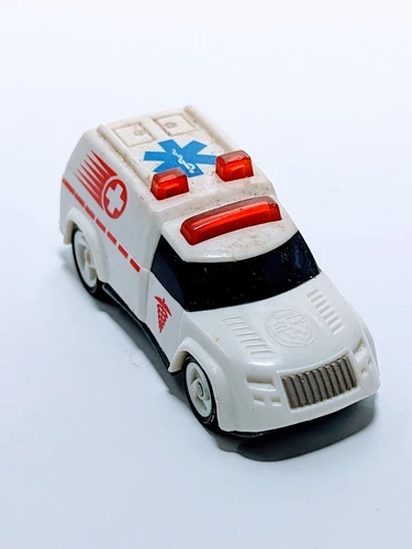 Vintage 1994 Hot Wheels Mattel White Ambulance toy emergency vehicle