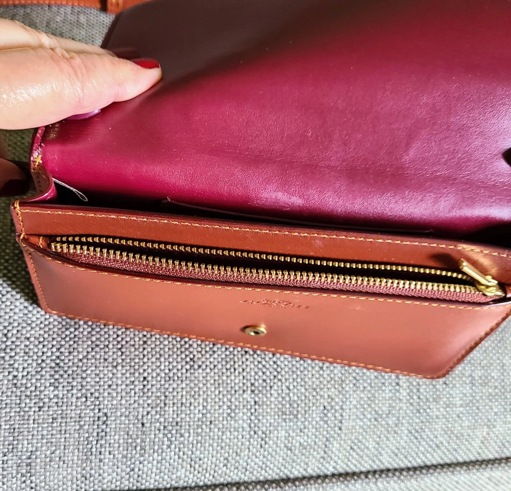 Coach Belt Bag & Crossbody Purse. Colorblock: Signature Canvas w Saddle Leather