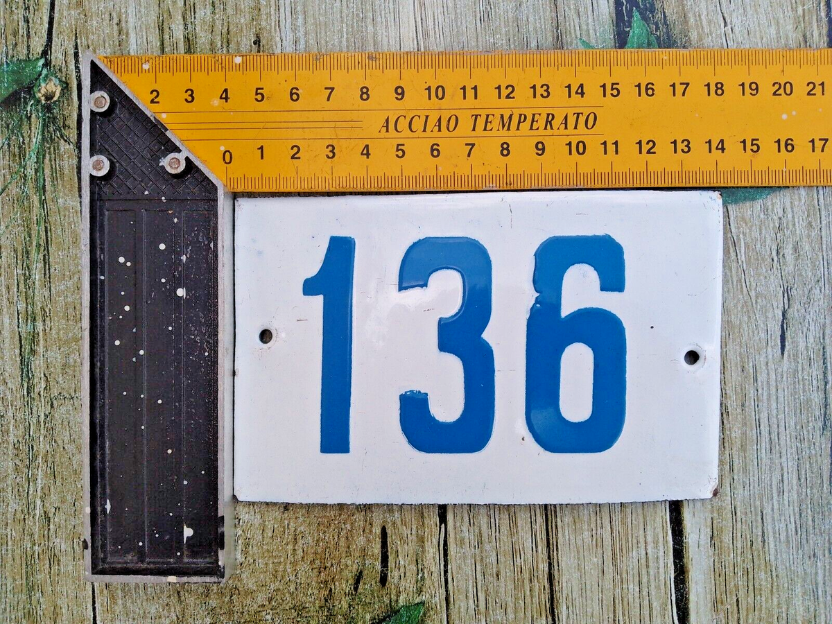 Arinco-houseです Original Enamel Porcelain House Number 136 Sign Retro Relic | eBay